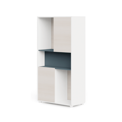 Dual-A Office Wooden Double Sided Partition Shelf Cabinet