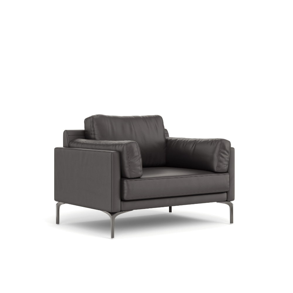 Duca Single Seater Commercial Leather Lounge Sofa