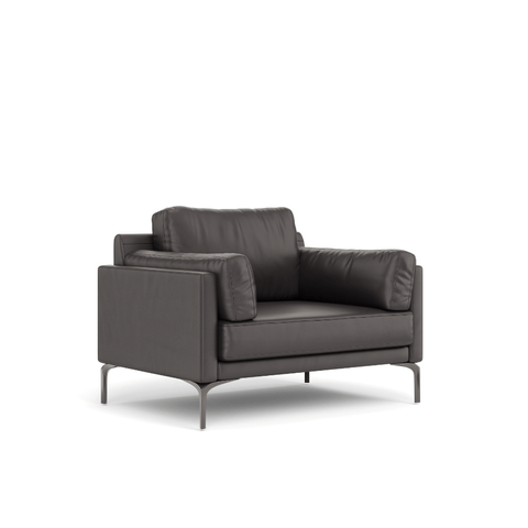Duca Single Seater Commercial Leather Lounge Sofa