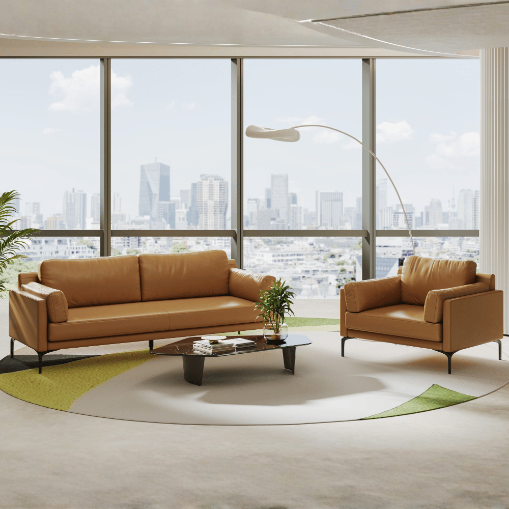 Duca Single Seater Commercial Leather Lounge Sofa