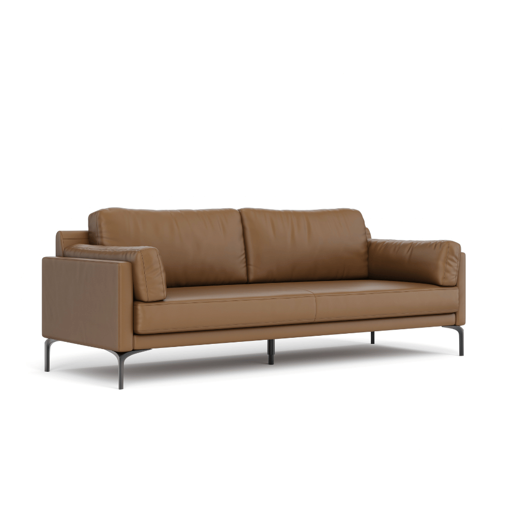 Duca Three Seater Commercial Leather Lounge Sofa