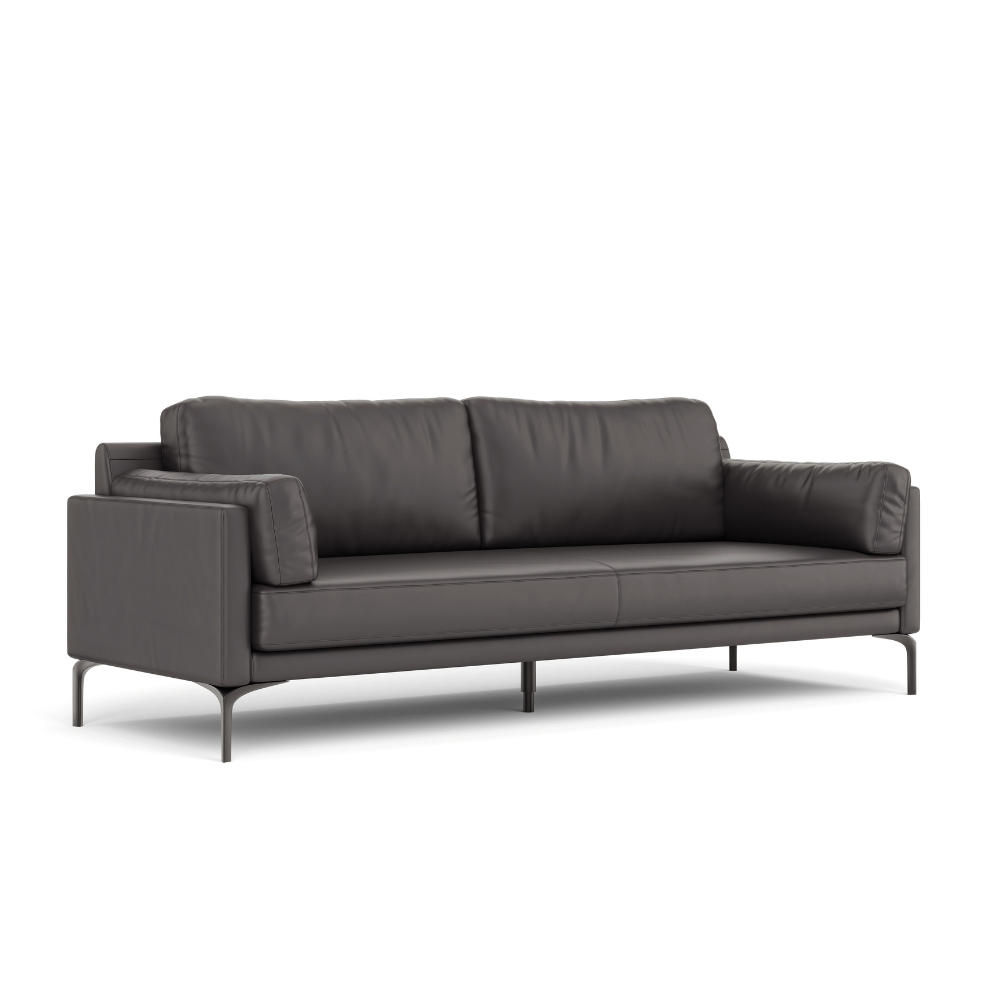 Duca Three Seater Commercial Leather Lounge Sofa