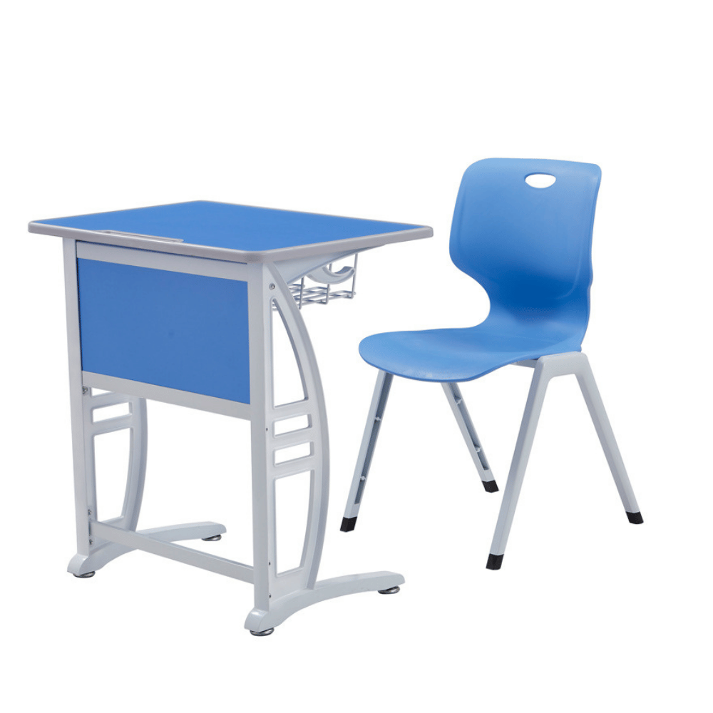 Duties Metal Frame School Desk and Chair Set