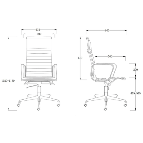 Eames 高背辦公室真皮會客椅辦公椅