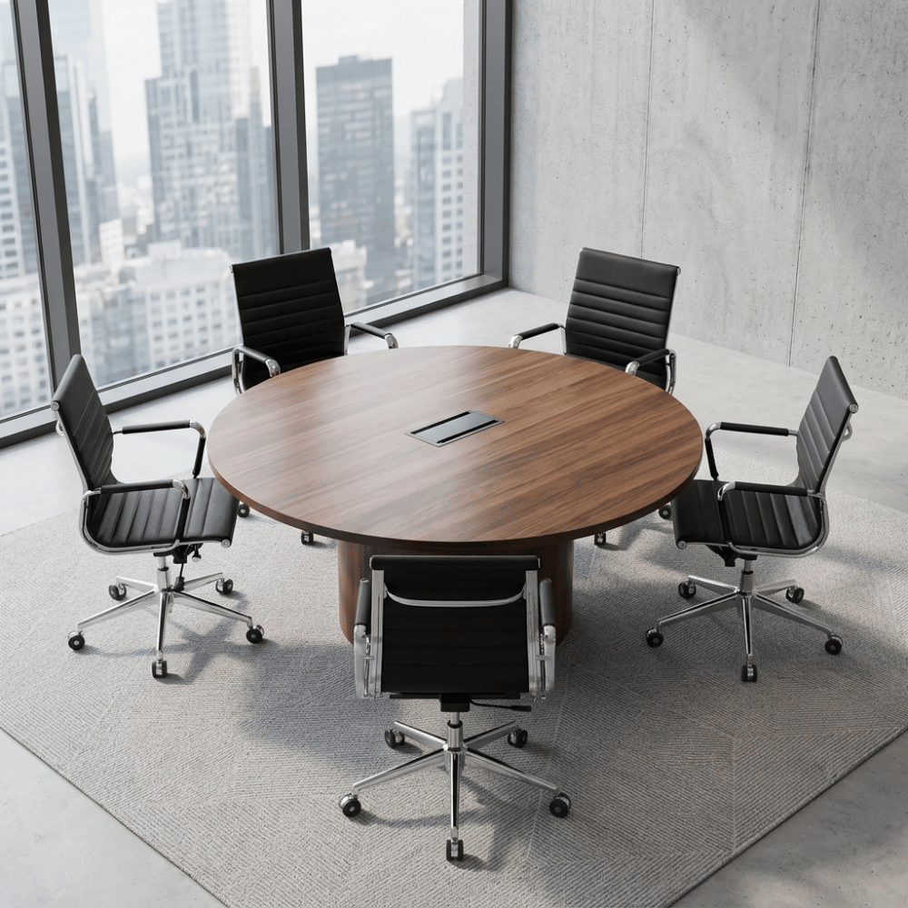 Eames2-M Mid Back Office Leather Conference Meeting Chair