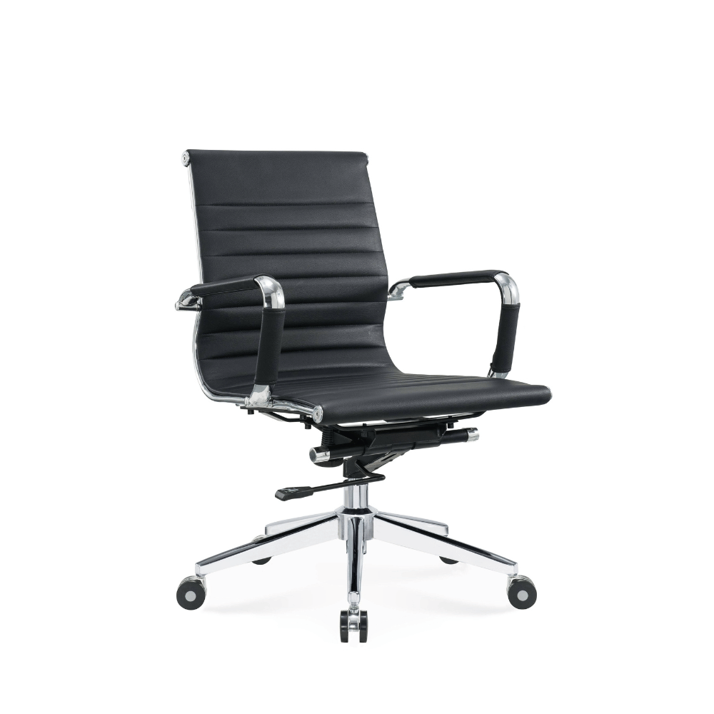 Eames2-M Mid Back Office Leather Conference Meeting Chair