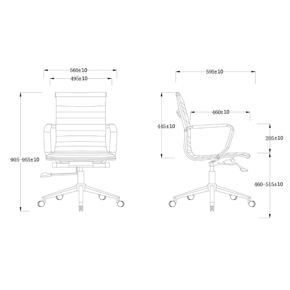 Eames2-M Mid Back Office Leather Conference Meeting Chair