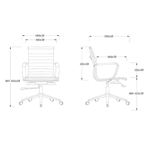 Eames2-M Mid Back Office Leather Conference Meeting Chair