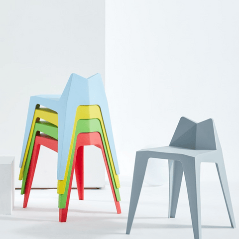 Edge Low Back Stackable Plastic Round Stool
