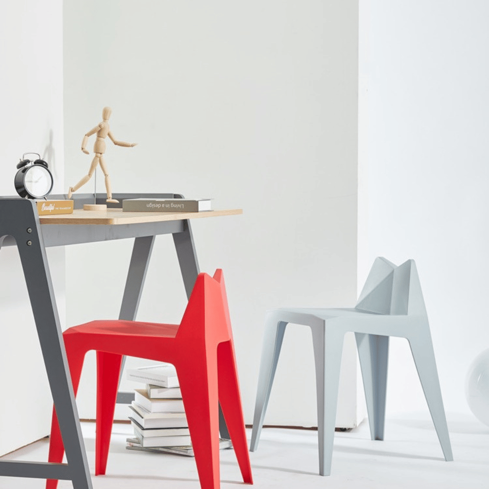Edge Low Back Stackable Plastic Round Stool