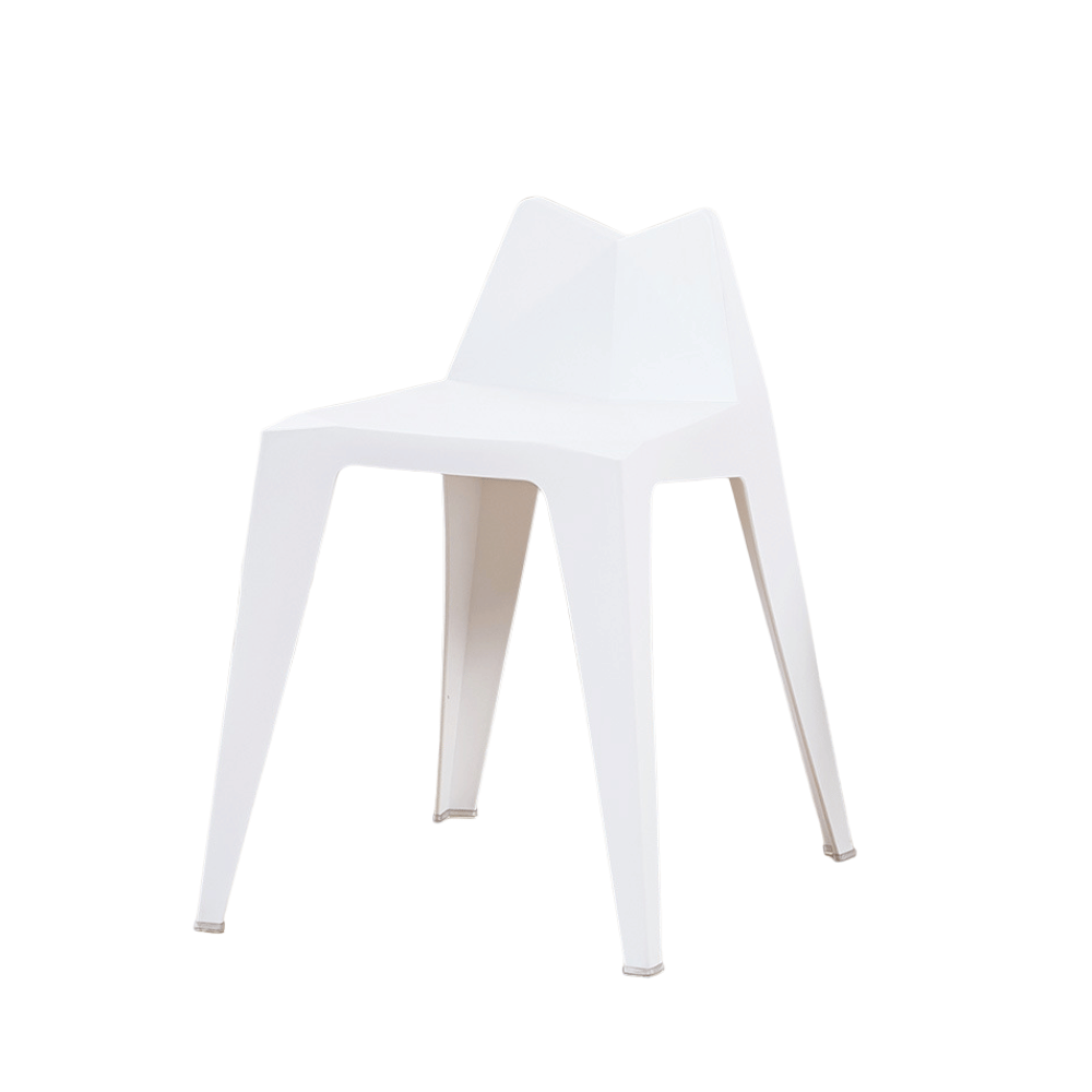 Edge Low Back Stackable Plastic Round Stool