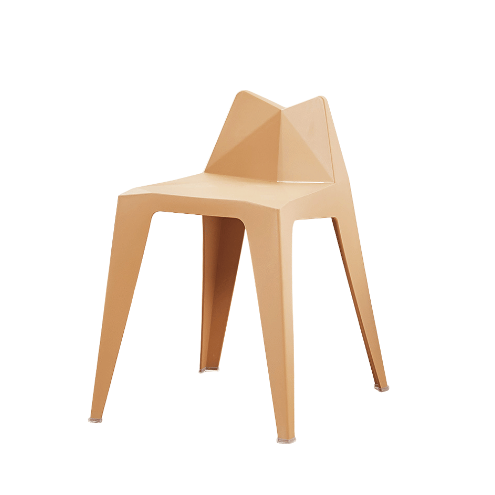 Edge Low Back Stackable Plastic Round Stool