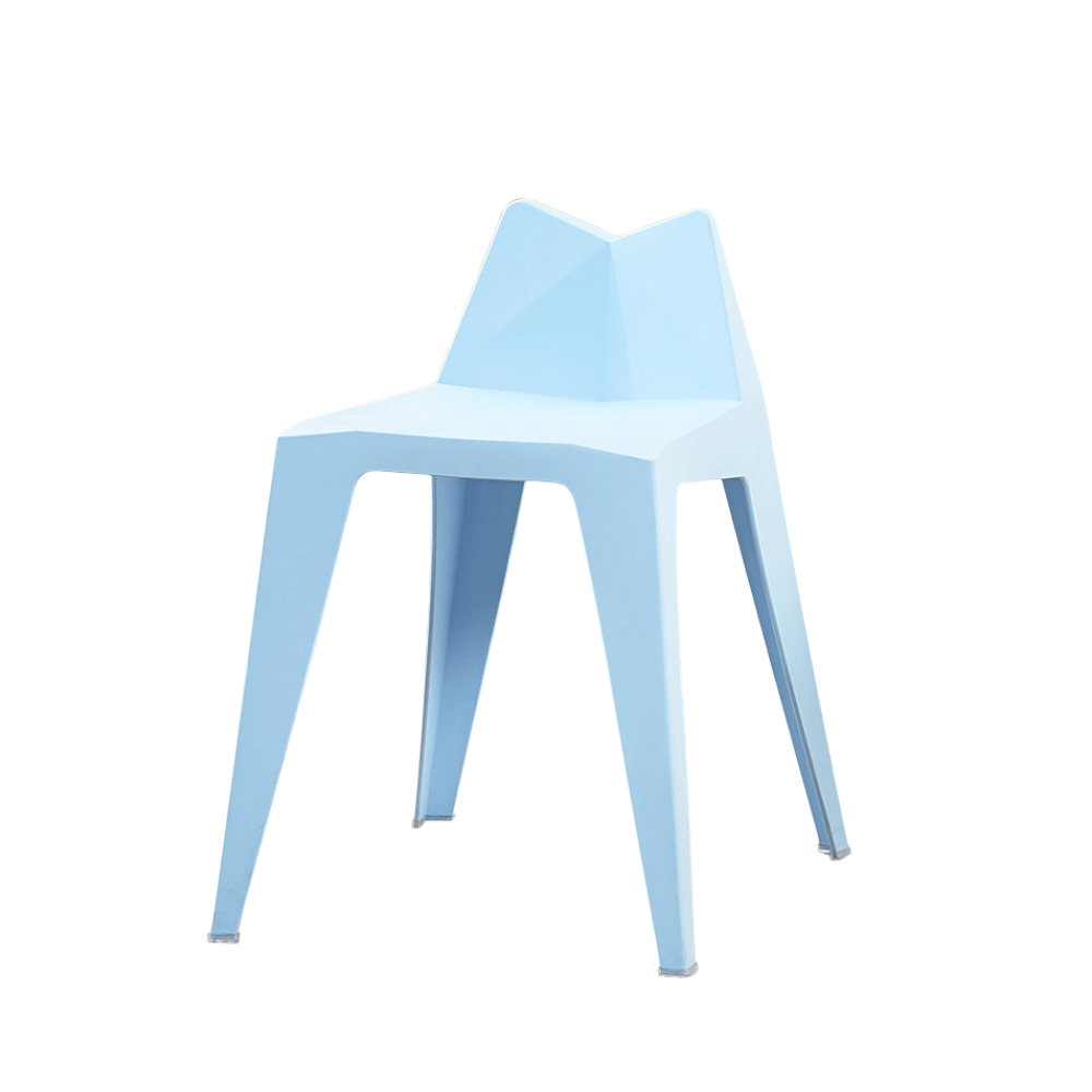 Edge Low Back Stackable Plastic Round Stool
