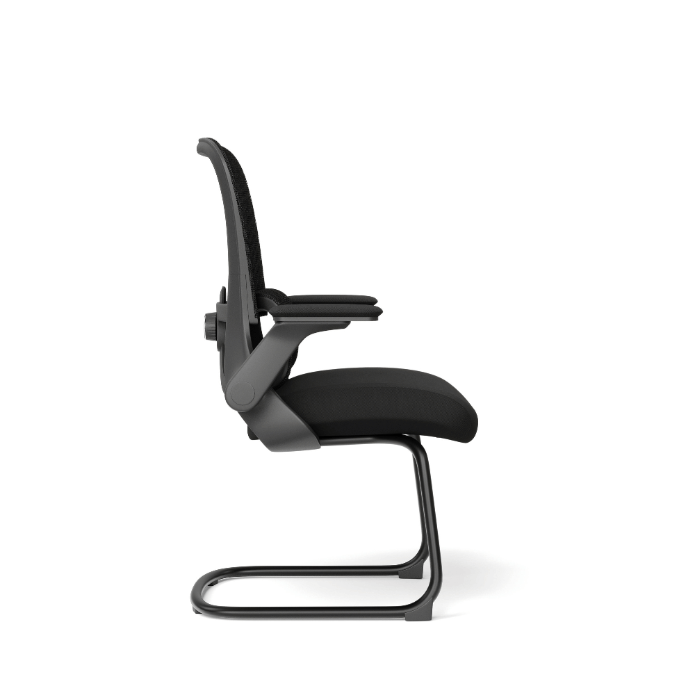 Ergo-V Mid Back Flip Armrest Conference Meeting Cantilever Chair