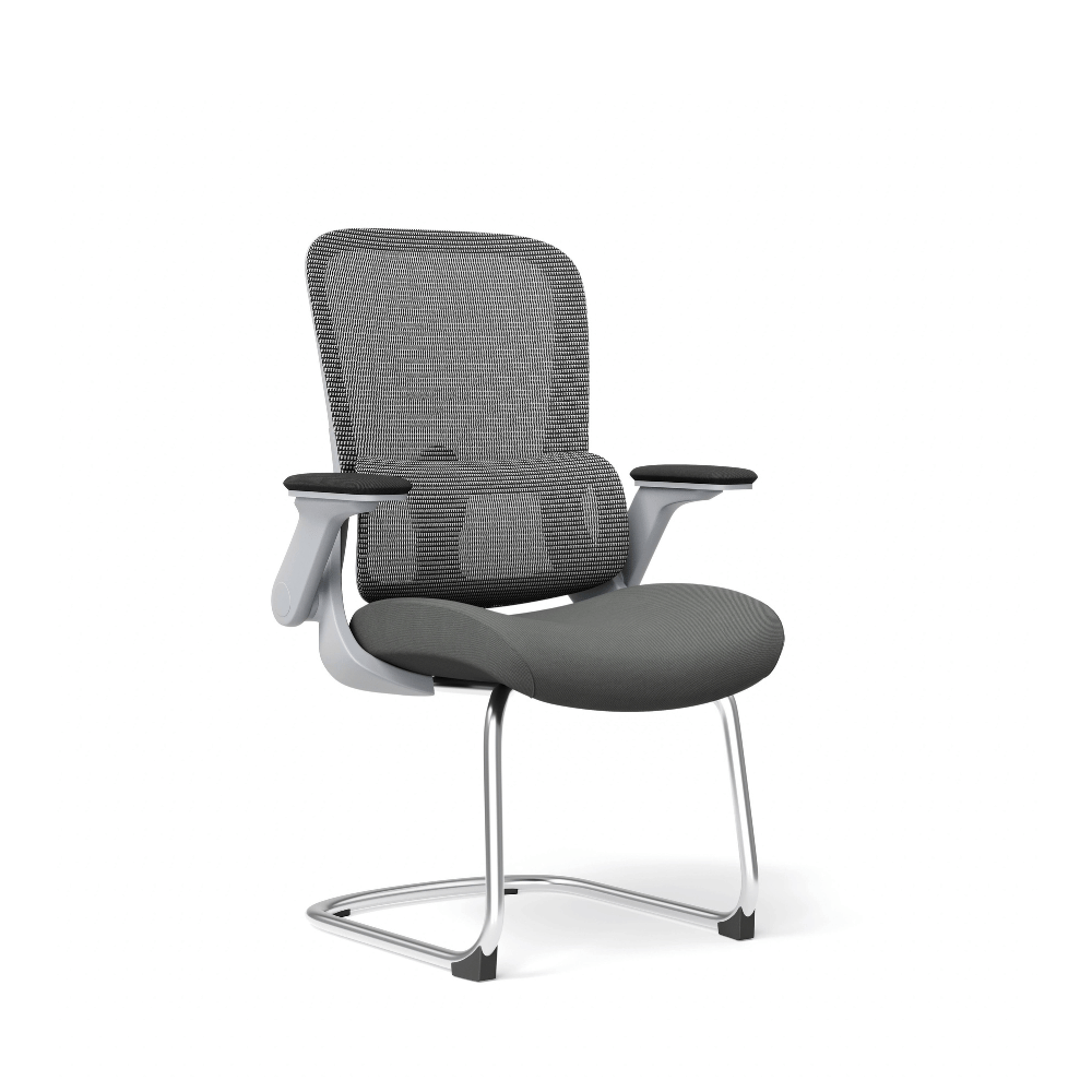Ergo-V Mid Back Flip Armrest Conference Meeting Cantilever Chair