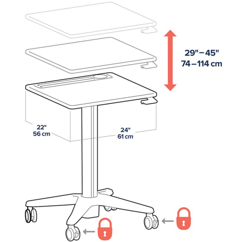 Ergotron LearnFit Mobile Student Sit-Stand Desk - Gavisco Office Furniture