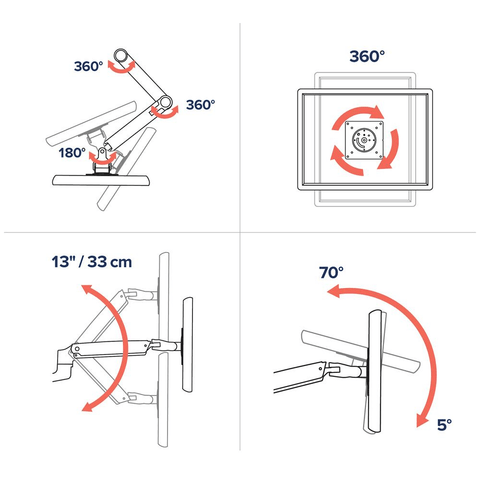 Ergotron LX Desk Monitor Arm with Tall Pole - Gavisco Office Furniture