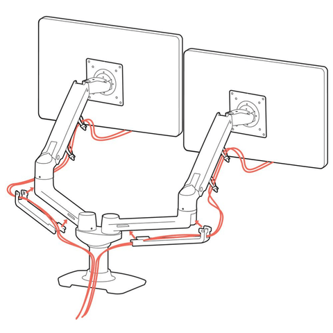 Ergotron LX Dual Side-by-Side Arm - Gavisco Office Furniture