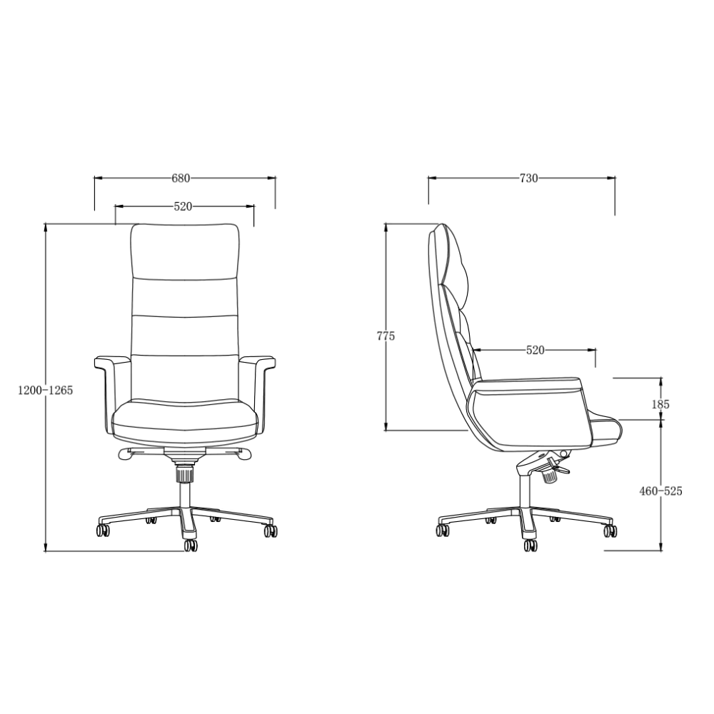 Erica High Back Leather Office Executive Chair - Gavisco Office Furniture