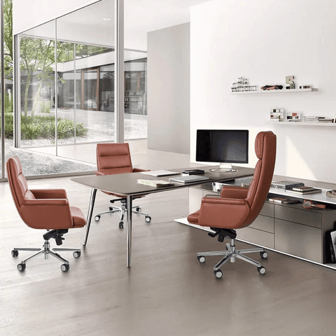 Erica-M Mid Back Leather Office Executive Chair - Gavisco Office Furniture