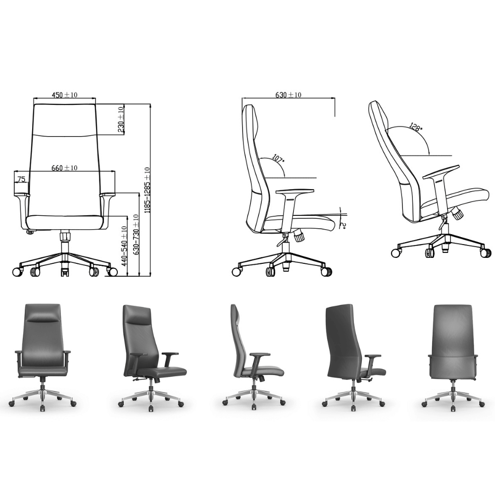 Essence High Back Office Leather Executive Chair