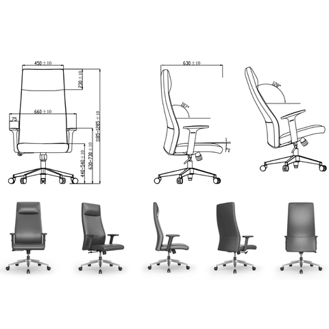 Essence High Back Office Leather Executive Chair