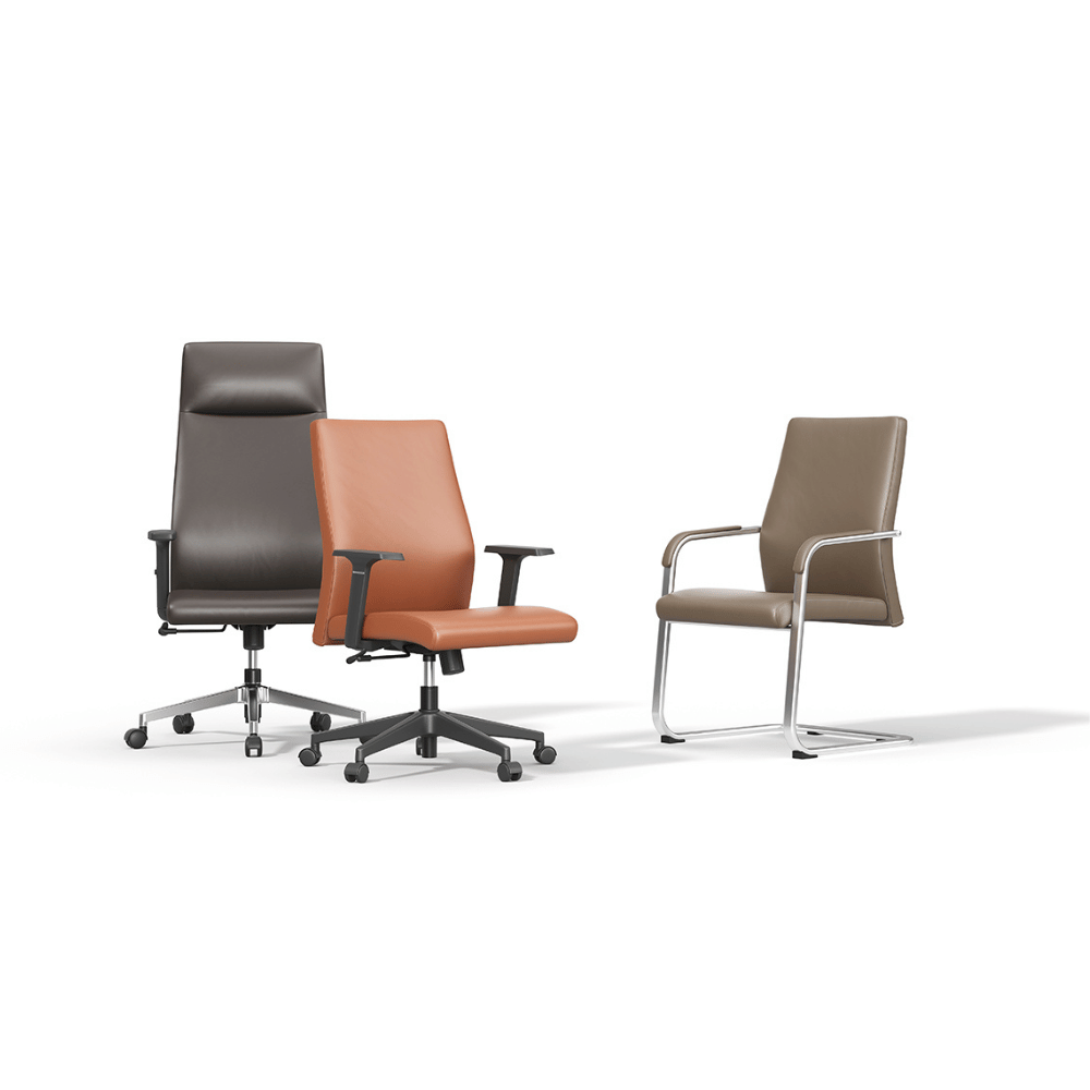 Essence-M Mid Back Office Leather Conference Meeting Chair