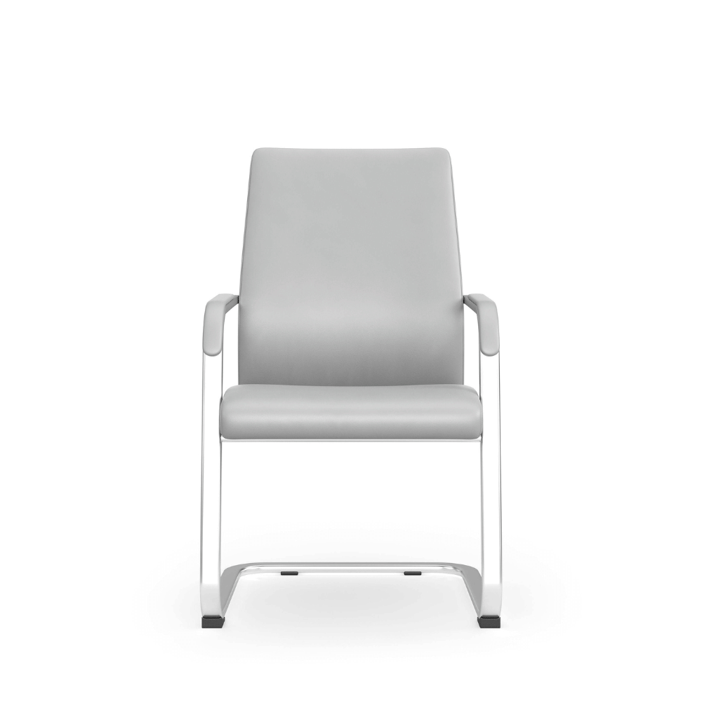 Essence-V Mid Back Office Leather Conference Meeting Cantilever Chair
