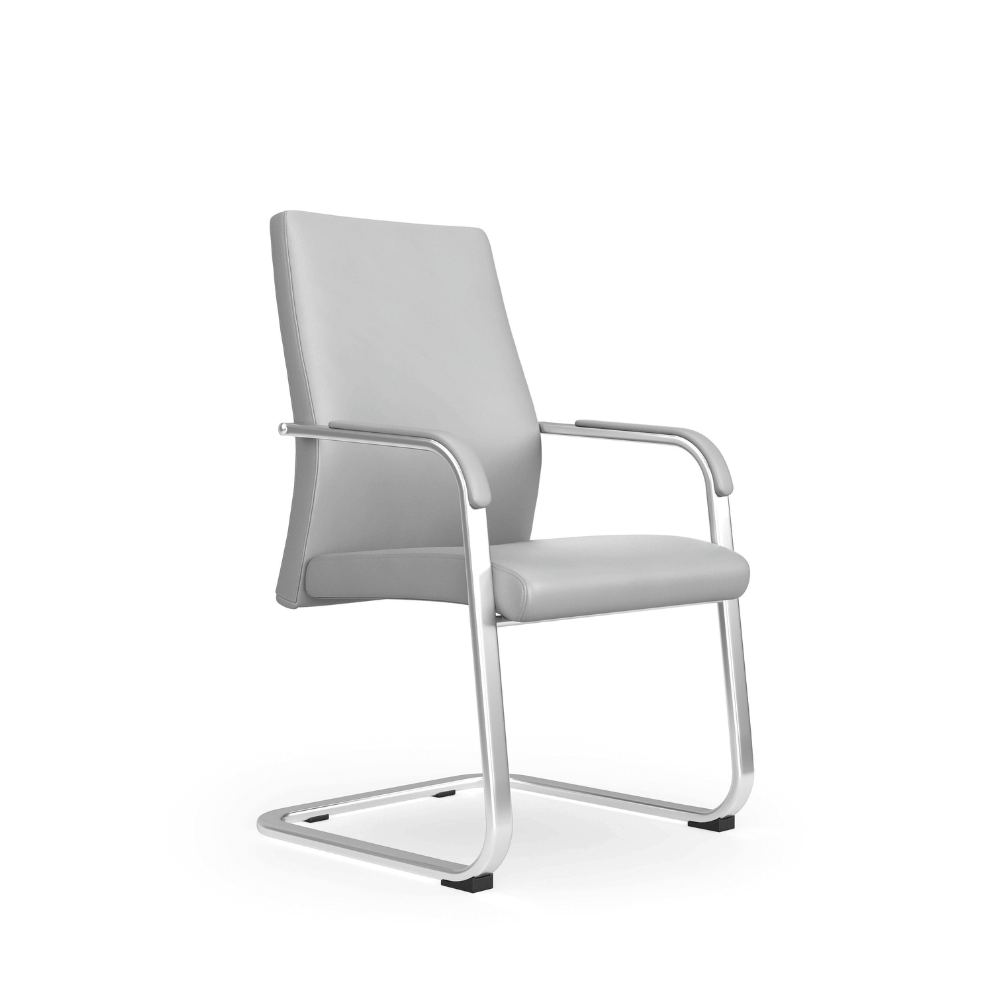 Essence-V Mid Back Office Leather Conference Meeting Cantilever Chair