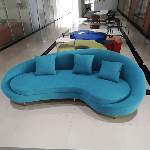 Everly Three Seater Nordic Modern Fabric Curved Lounge Sofa