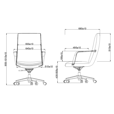 Exqula-M Mid Back Office Leather Executive Chair - Gavisco Office Furniture