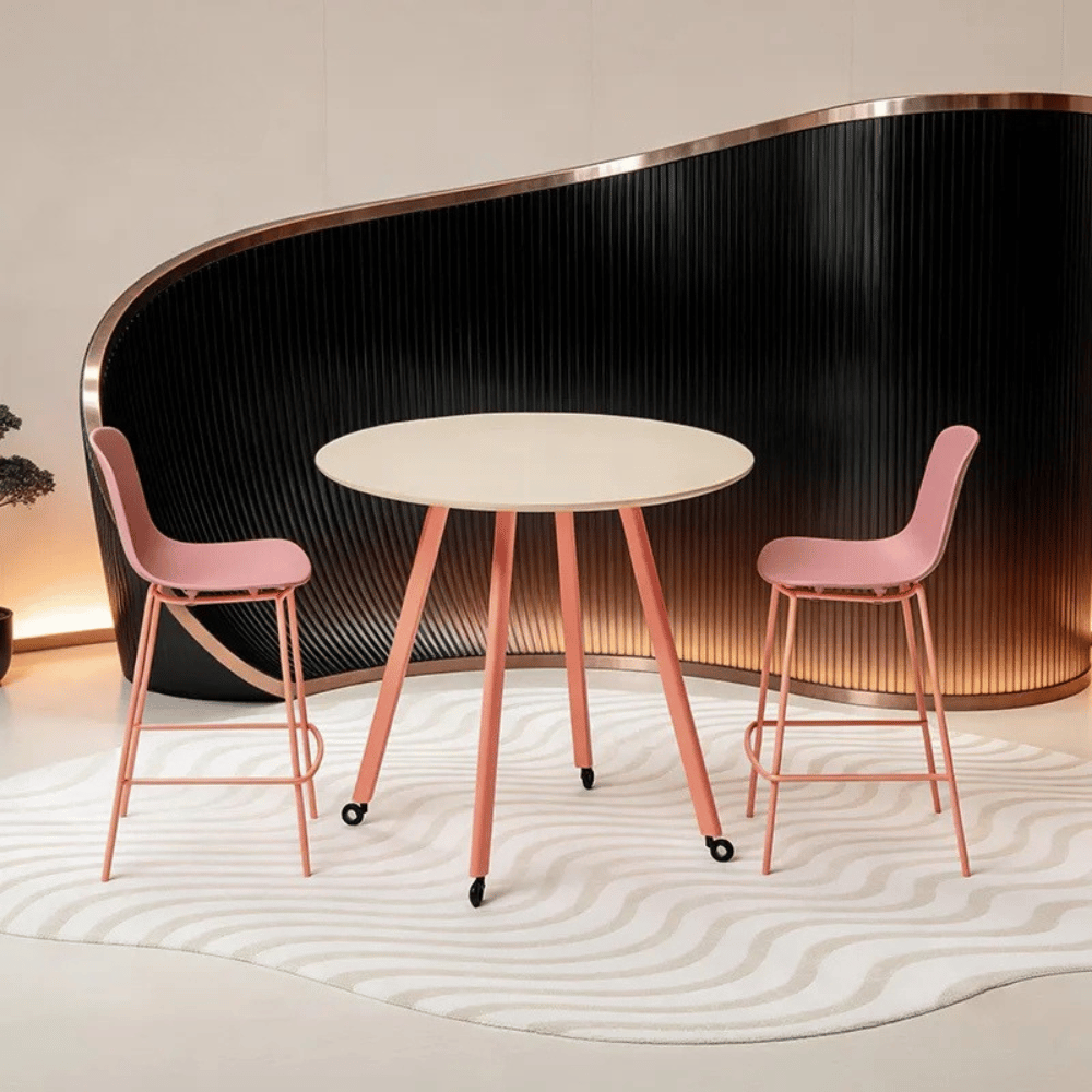 FAB Metal Frame Mobile High Bar Round Meeting Table