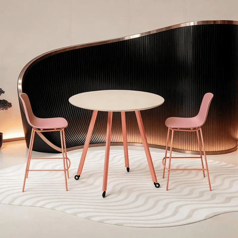 FAB Metal Frame Mobile High Bar Round Meeting Table