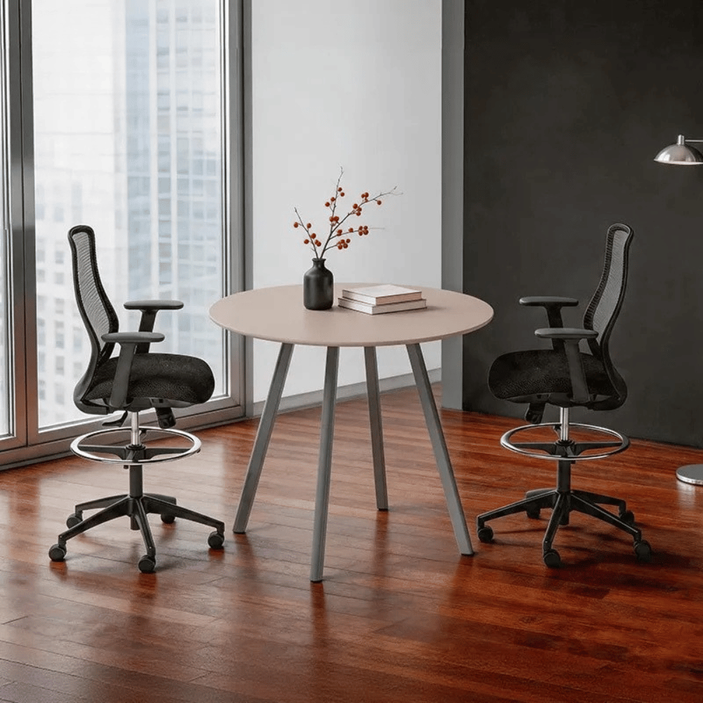 FAB Metal Frame Mobile High Bar Round Meeting Table