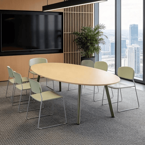 FAB Metal Frame Oval Round Conference Table
