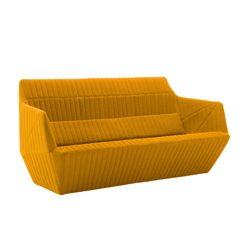 Facett Three Seater Designer Fabric Lounge Sofa