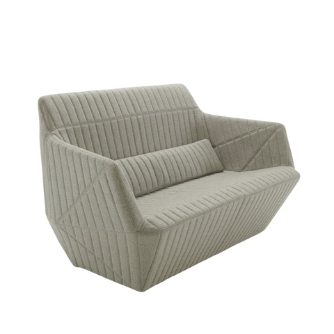 Facett Two Seater Designer Fabric Lounge Sofa