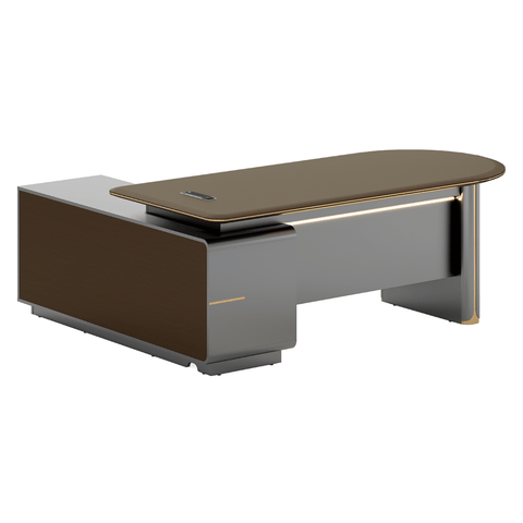 Fantasy-A Modern Office Executive Desk with Side Return Cabinet