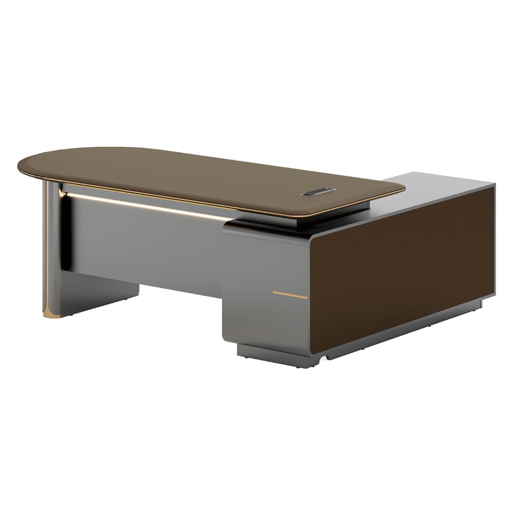 Fantasy-A Modern Office Executive Desk with Side Return Cabinet