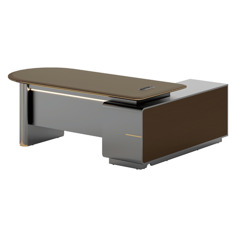 Fantasy-A Modern Office Executive Desk with Side Return Cabinet