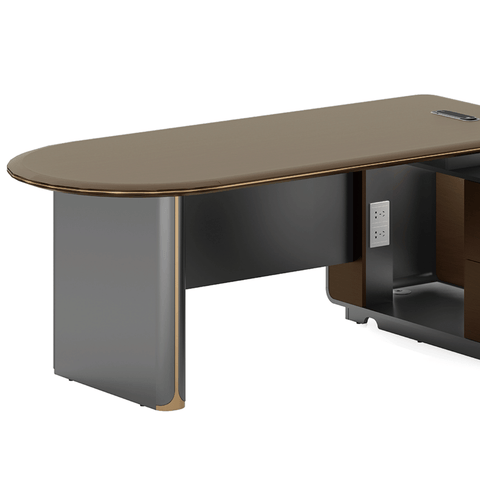 Fantasy-A Modern Office Executive Desk with Side Return Cabinet
