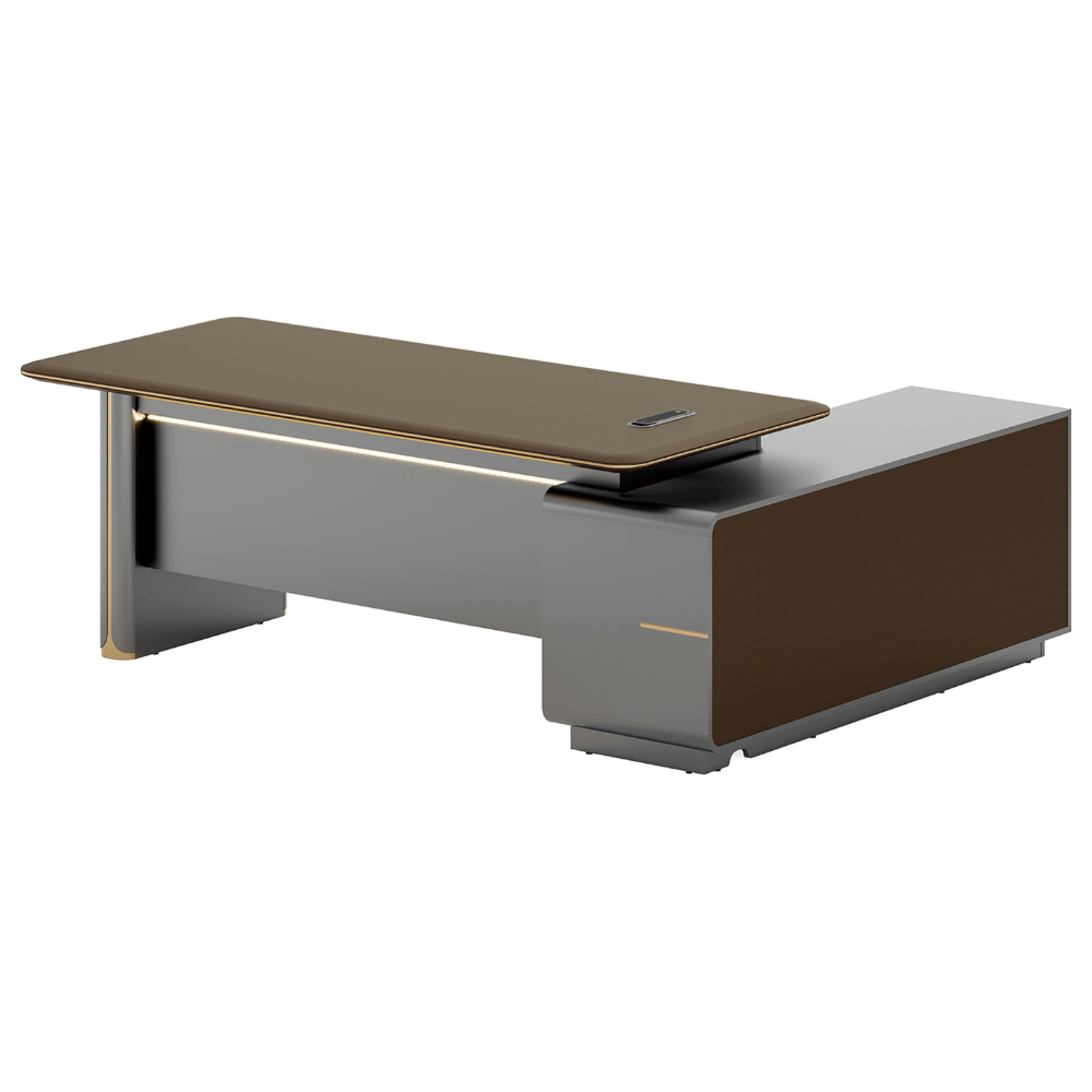 Fantasy-B Modern Office Executive Desk with Side Return Cabinet