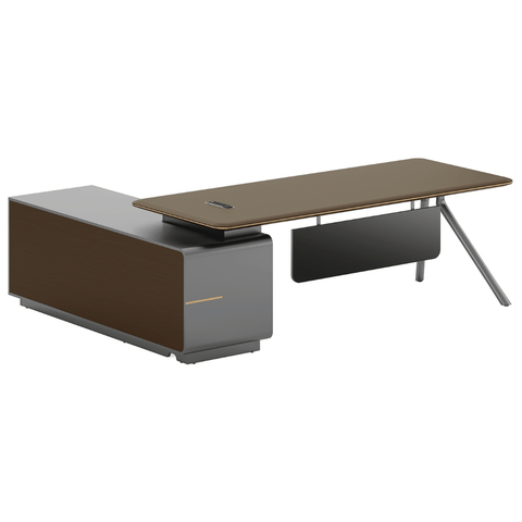 Fantasy-C Modern Office Executive Desk with Side Return Cabinet