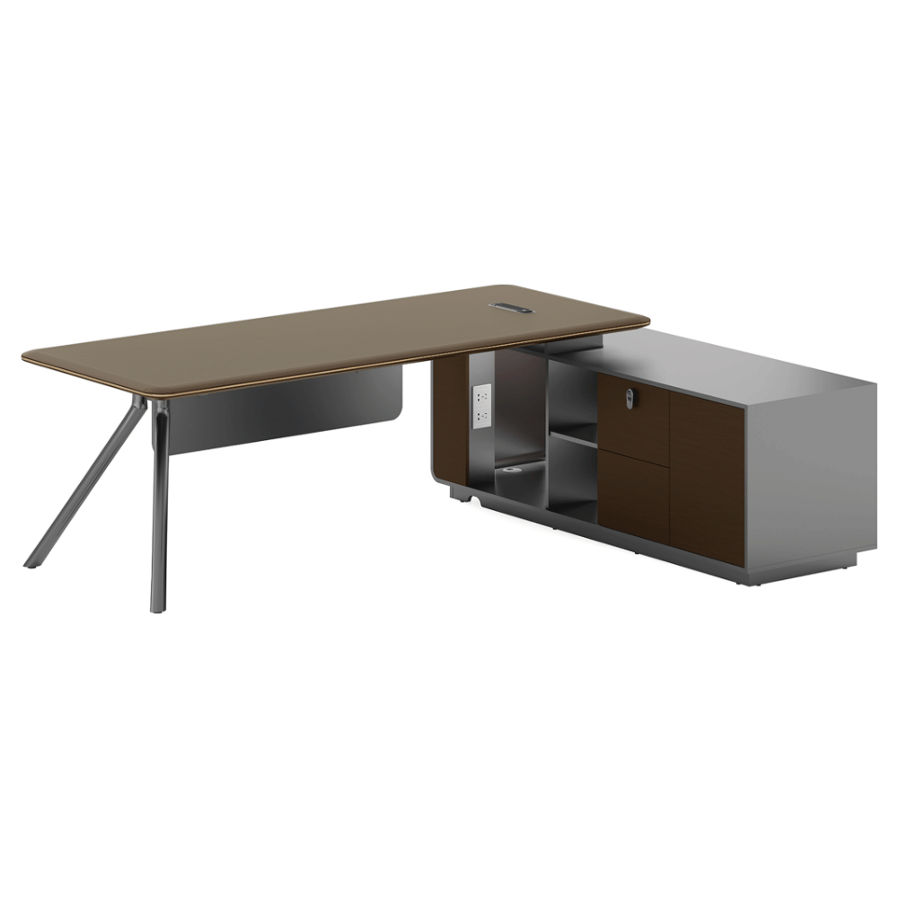 Fantasy-C Modern Office Executive Desk with Side Return Cabinet