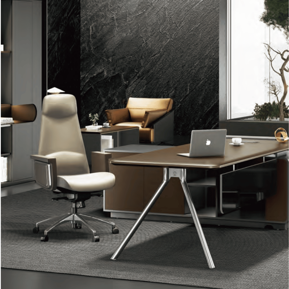 Fantasy-C Modern Office Executive Desk with Side Return Cabinet