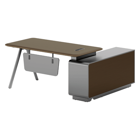 Fantasy-D Modern Office Executive Desk with Side Return Cabinet