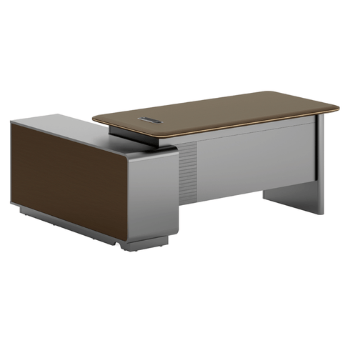 Fantasy-E Modern Office Executive Desk with Side Return Cabinet