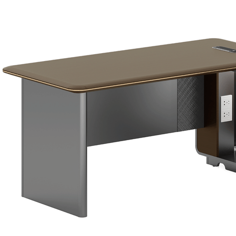 Fantasy-E Modern Office Executive Desk with Side Return Cabinet