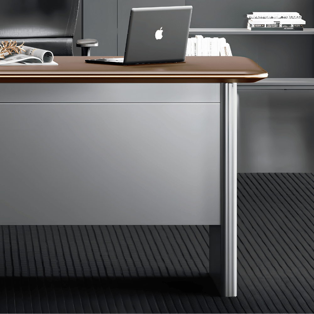 Fantasy-E Modern Office Executive Desk with Side Return Cabinet