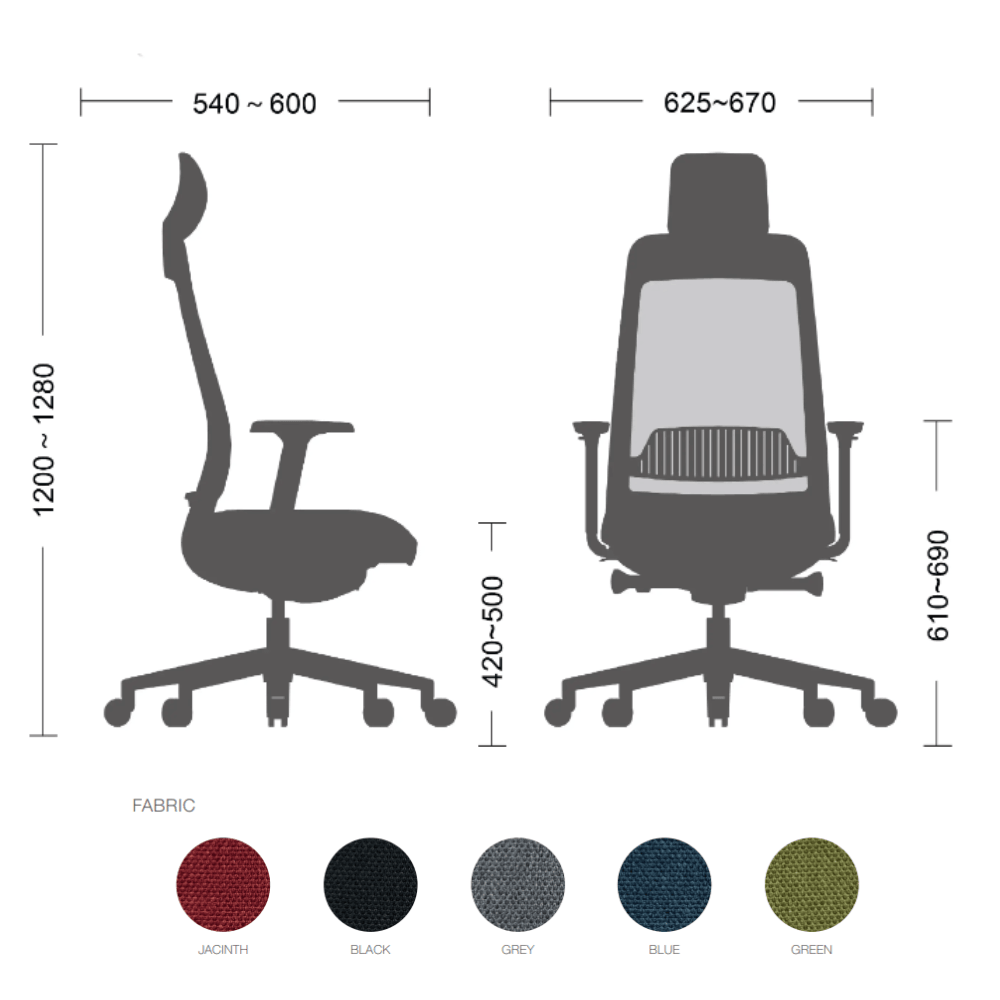 Filo-F High Back Comfortable Fabric Ergonomic Office Chair - Gavisco Office Furniture